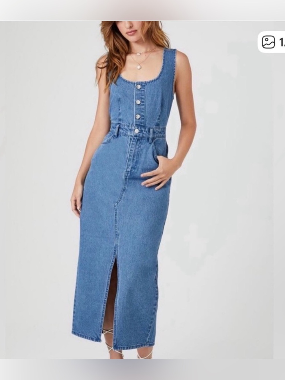 Denim midi dress